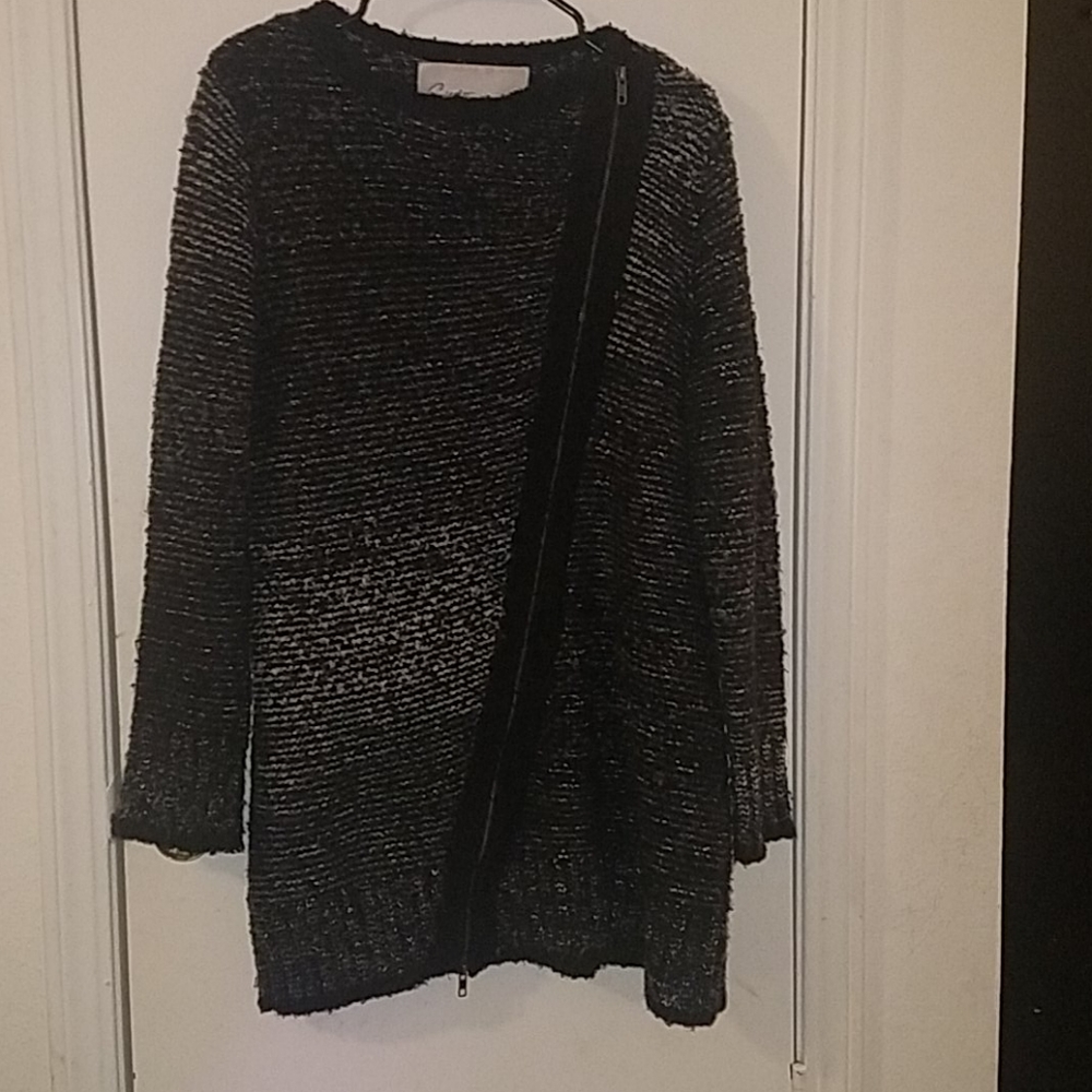 Curio New York Double Zipped Sweater Coat size  XL